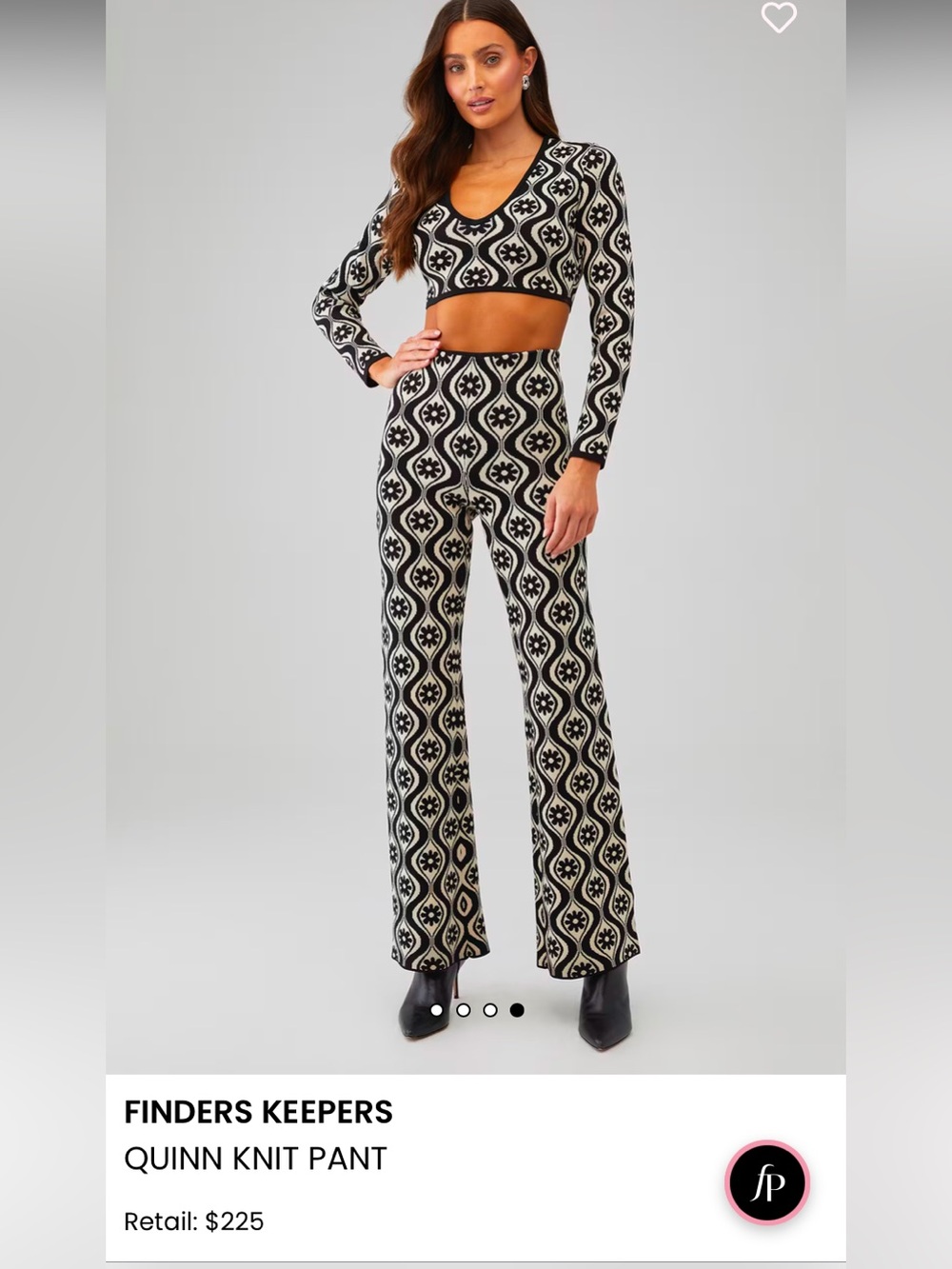 Apres ski outfit finders keepers black and white 4 piece knit pant set - Picture 10 of 10
